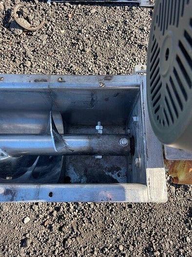 Used Stainless Steel Screw Conveyor 9"x24'3" w/ Toshiba 3HP @ 1755RPM, Dodge Gearbox