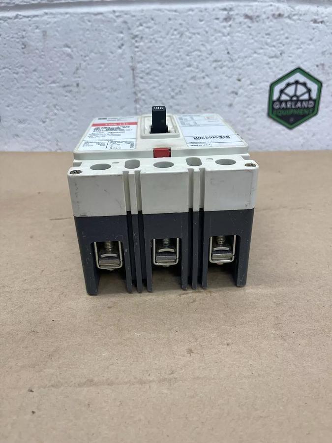 Used Cutler Hammer FDB3100L Industrial Circuit Breaker, 100A, 600VAC-250VDC, 3 Pole