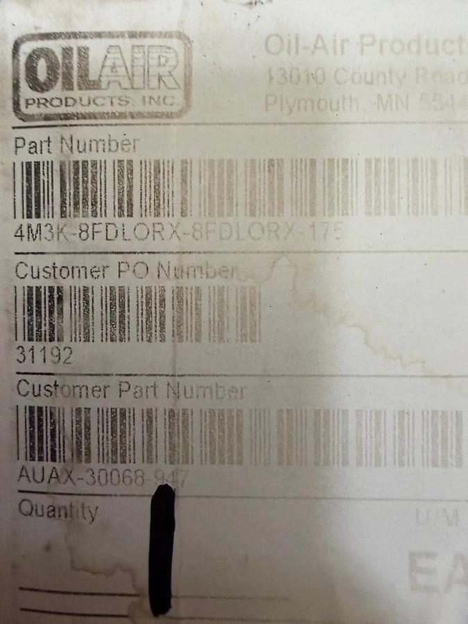 Used Oil-Air Products 4M3K-8FDLORX-8FDLORX-175 1/4” Hose Assembly *NEW*