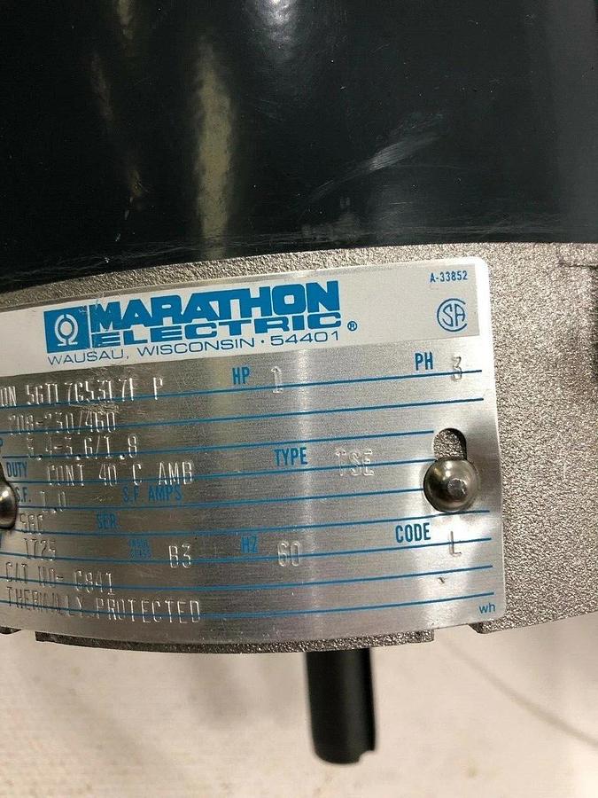 Used Marathon Motors FQN 56T17G5317F P (1 HP) (1725 RPM) 3 Phase Thermally Protected