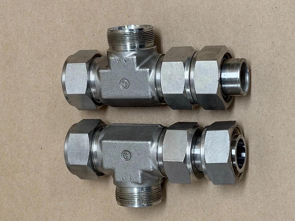 Used Swagelok SS-1610-3TTM 1”x1”x1” NPT Branch T - Lot of 2