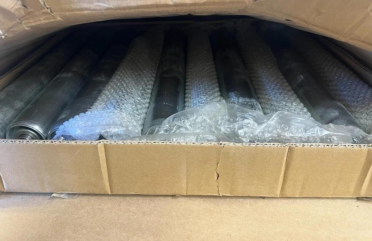 Global Industrial 293178 15” Roller, 1.9” Diameter Galvanized Steel, Pack of 10