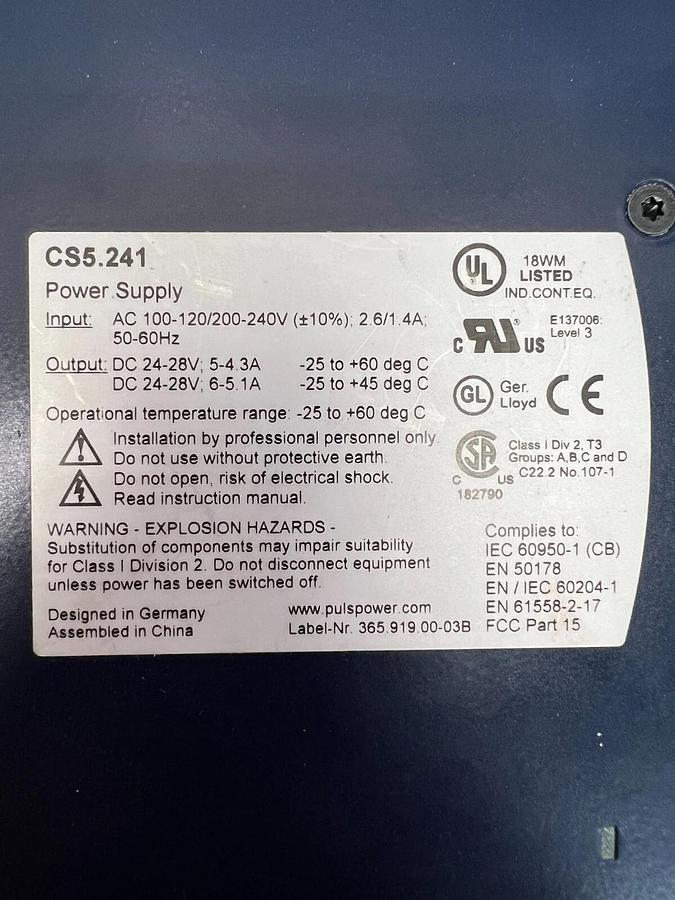 Used PULS CS5.241 Power Supply