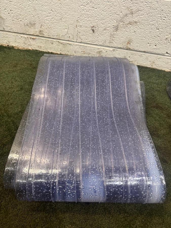 Used Global Industrial Ribbed Strip Door 2 Pieces of 208” x 12”, 17’ 4” x 12”