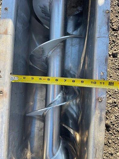 Used Stainless Steel Screw Conveyor 9"x24'3" w/ Toshiba 3HP @ 1755RPM, Dodge Gearbox