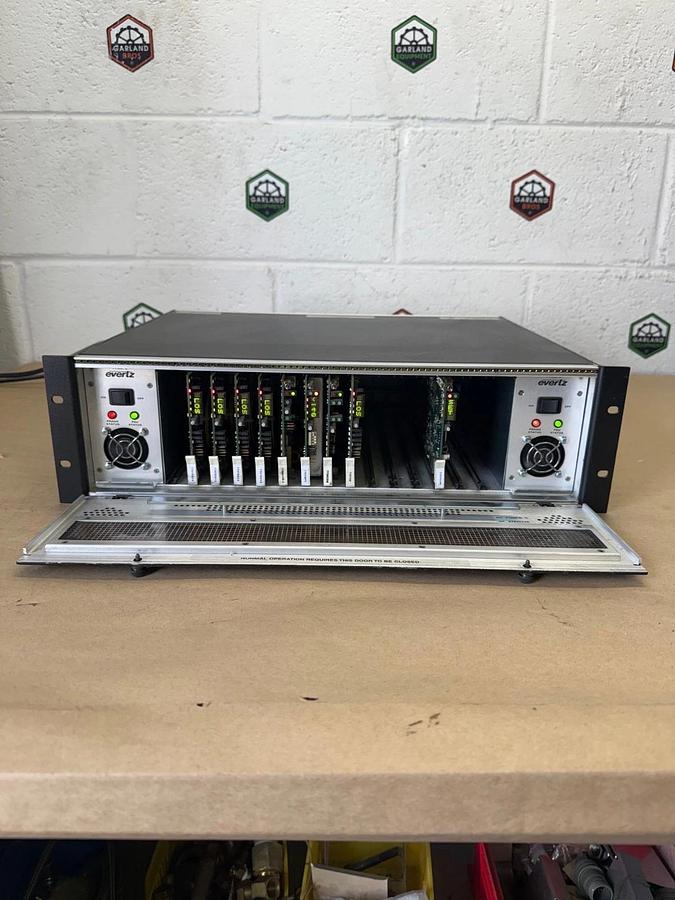 Used Evertz MicroSystems 7700FR-C Multiframe Chassis, 15 Card Slots, 300VA 50/60Hz