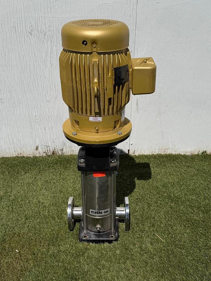 Used GRUNDFOS CRN16-50A-F-G-AUUF Pump w/ Baldor 5.5KW Motor @ 3525 RPM