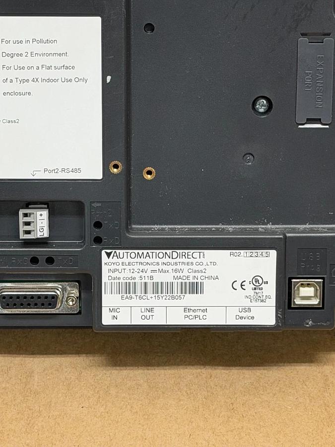 Used Automation Direct EA9-T6CL+15Y22B057 Touch Display Panel