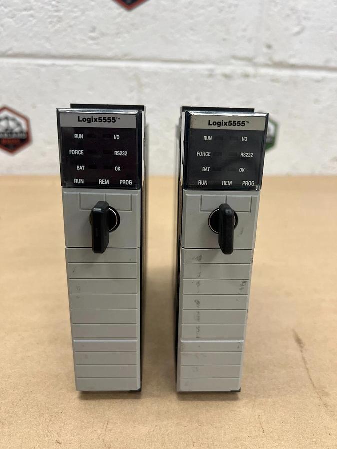 Used Allen Bradley 1756-M13/A, 1756-L55/A Logix 5555 1.5M Processor Unit (Lot of 2)