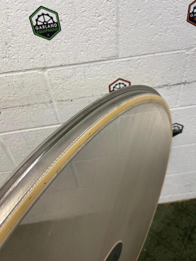 Used Stainless Steel 38-1/2” Mesh Vibratory Screener, 62 microns, 1-3/4” Center Hole