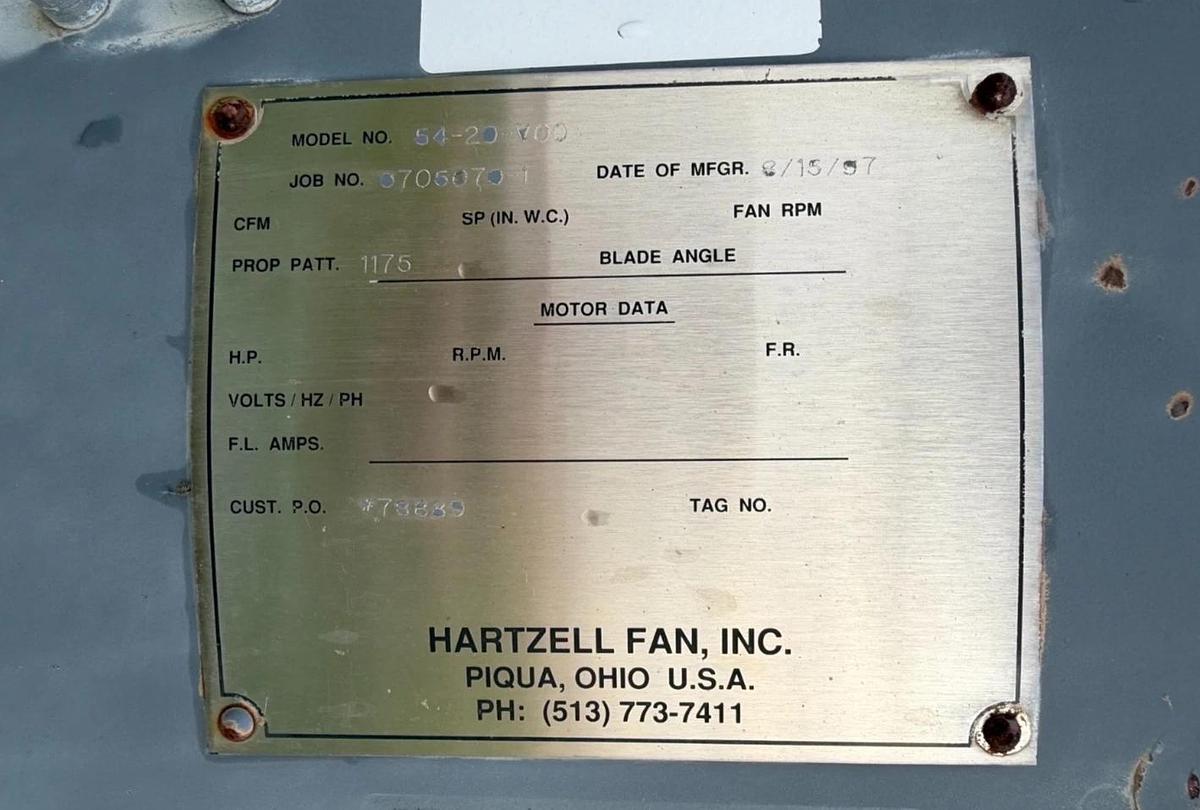Used Hartzell Fan 54-20-V00 Axial Inline Fan