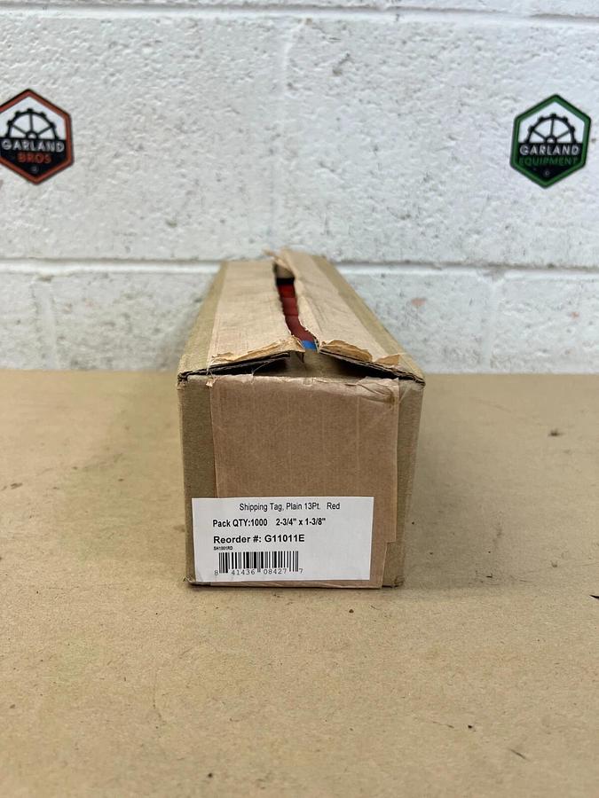Shipping Tag G11011E, Plain 13pt Red, Pack Includes 1000, 2-3/4” x 1-3/8”