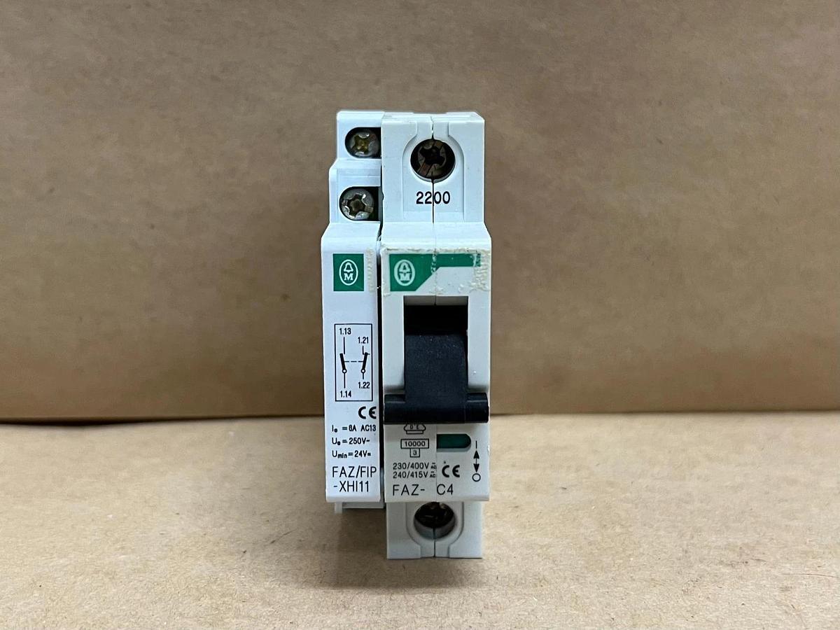 Used Moeller FAZ-C4 4A, 1P Circuit Breakers - Lot of 10