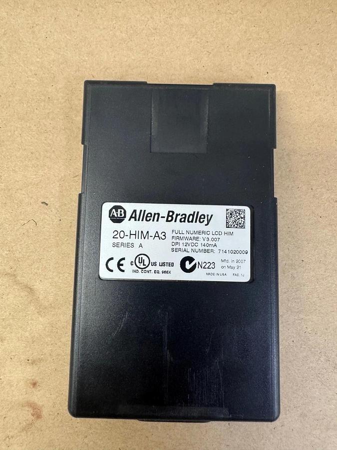Used Allen Bradley 20-HIM-A3 Full Numeric LCD HIM, V3.007, Series A