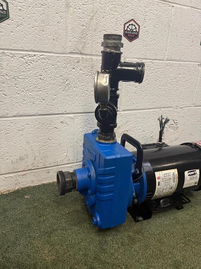 Used AMT 282M-95 Cast Iron Self Priming Centrifugal Pump w P63FKP-1648 Pump Motor 3Hp