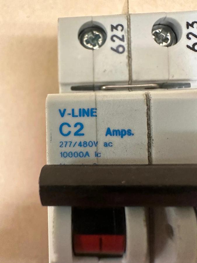 Used General Electric C2 V-Line Circuit Breaker, 2 Pole