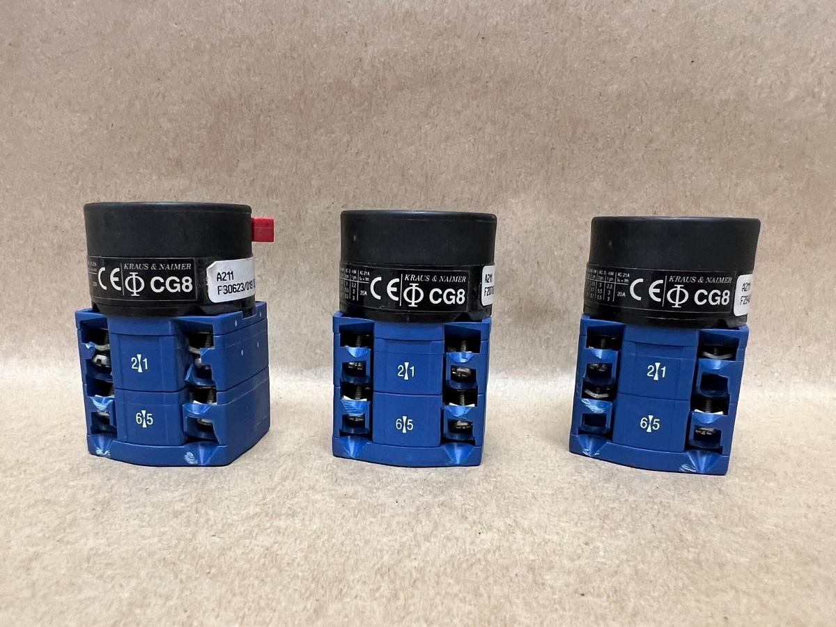 Used Kraus & Naimer CG8 Rotary Selector Switch - Lot of 3