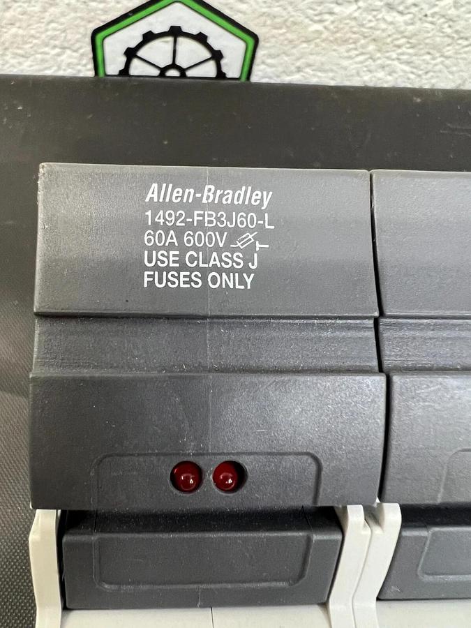 Used Allen Bradley 1492-FB3J60-L Class J Fuse Holder
