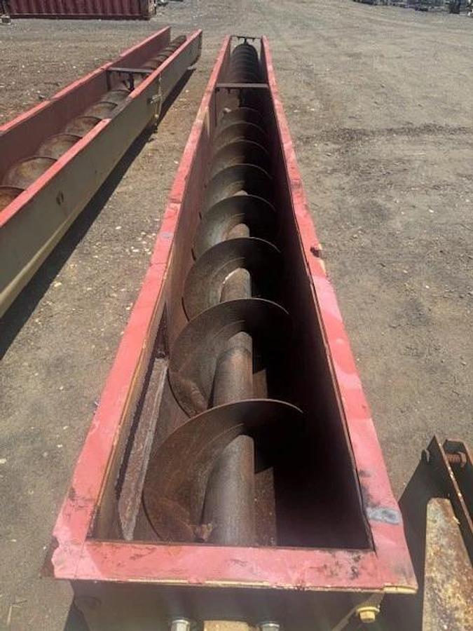 Used Industrial Screw Conveyor 51’ L, 16” Stick, 17” Trough, 15-1/2” Flights, 7.5Hp