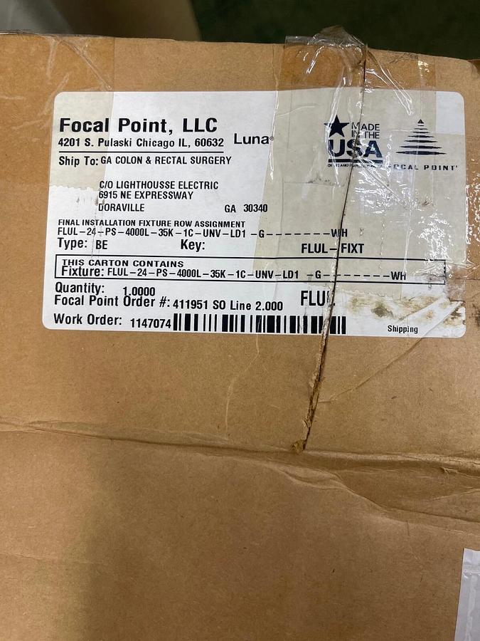 Used Focal Point Lighting FLUL-24 Luna Led 2x4 Recessed Troffer Fixture