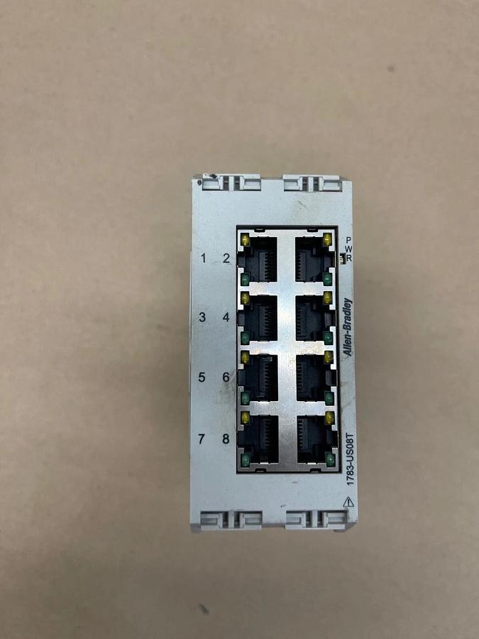 Used Allen-Bradley 1783-US08T Unmanaged Ethernet Switch, Ser A, Statix2000, 50/60Hz