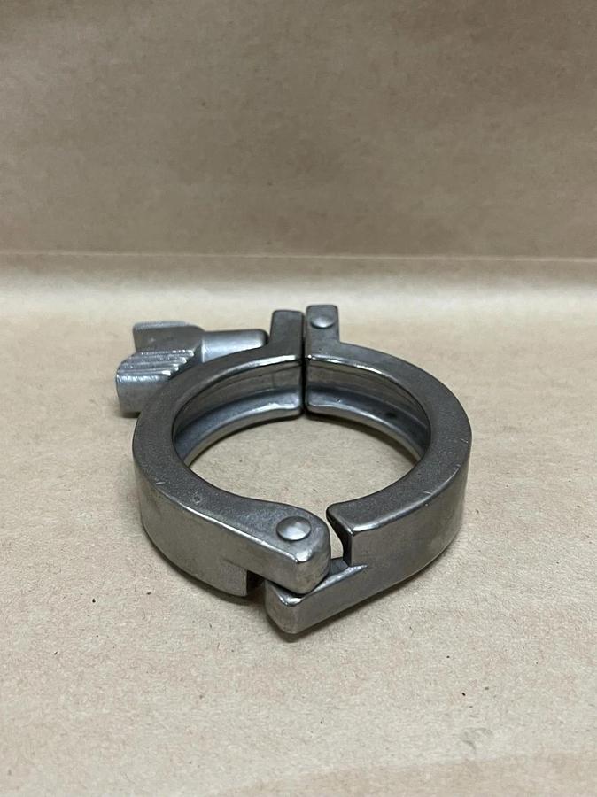 Used 2" Stainless Steel Single Hinge Sanitary Tri-Clamp Fitting - Lot of 9