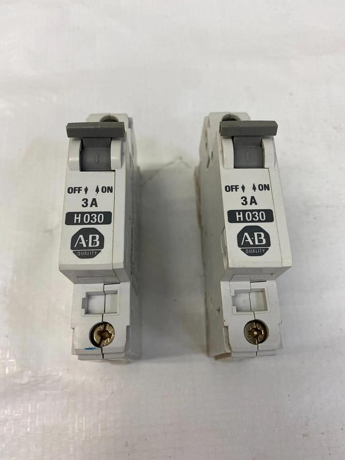 Used Allen Bradley 1492-CB1 (G 030) (3A), 1492-CB1 (H030) (3A) Circuit Breakers Ser B