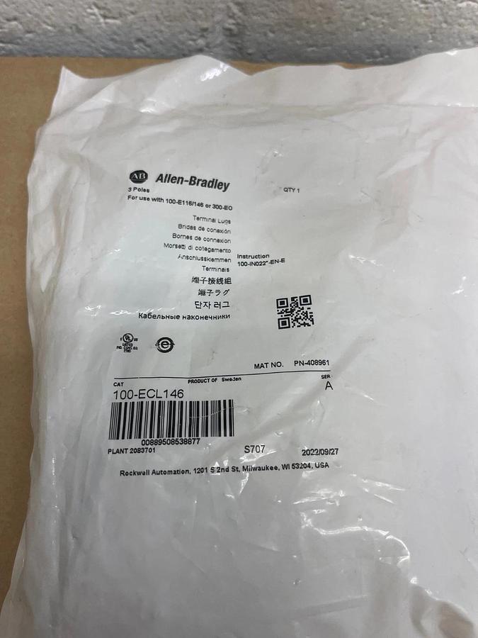 Used Allen Bradley 100-ECL145 Series A Terminal Lugs *NEW*