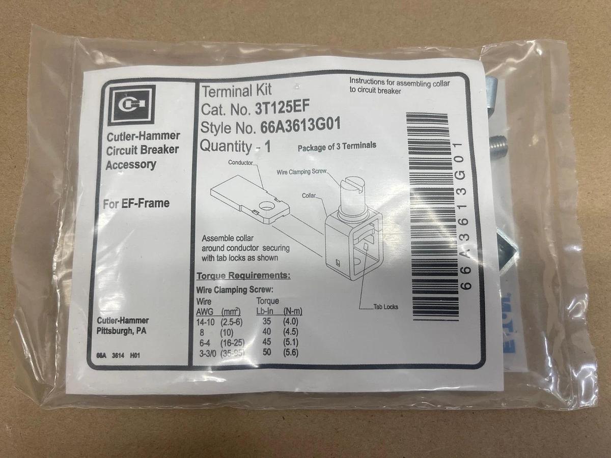 Used Eaton Cutler Hammer 3T12EF Terminal Kit for EF-F Frame *NEW*