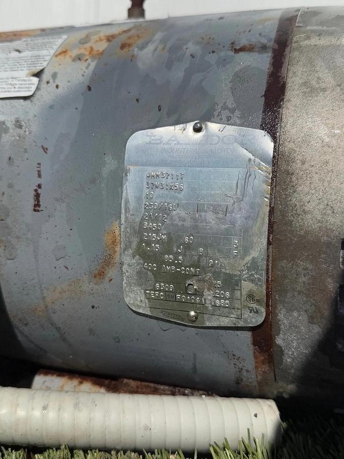 Used Baldor JMM3711T Industrial Motor, 10HP, 3450RPM, 230/460V, 3Ph, 215JM Frame 60Hz