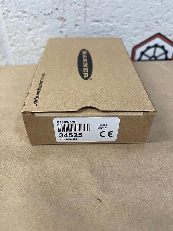 Banner Engineering Corp S18RW3DL Epoxy Encapsulated Barrel Mount Sensor 34525