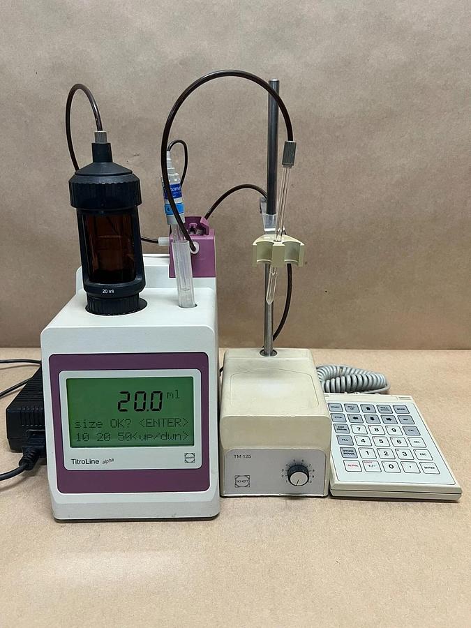 Used Schott RS-232-C TitroLine Alpha Automatic Titrator, TM 125 Mag Stirrer