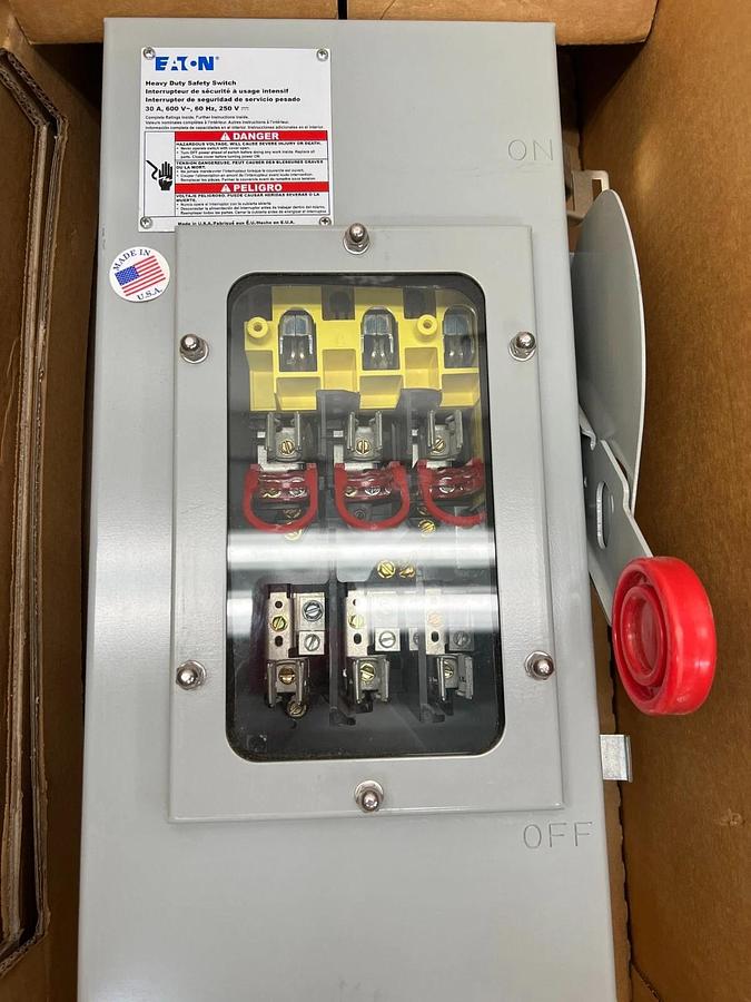 Eaton DH361FDKW Heavy Duty Safety Switch, 30A