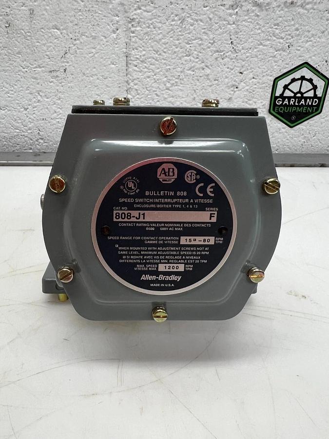 New - open box Allen Bradley 808-J1 Speed Switch, Enclosure Type 1, 4, 13