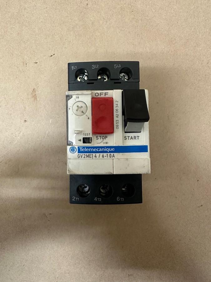 Used Telemecanique GV2ME14, 6-10A Motor Circuit Breaker