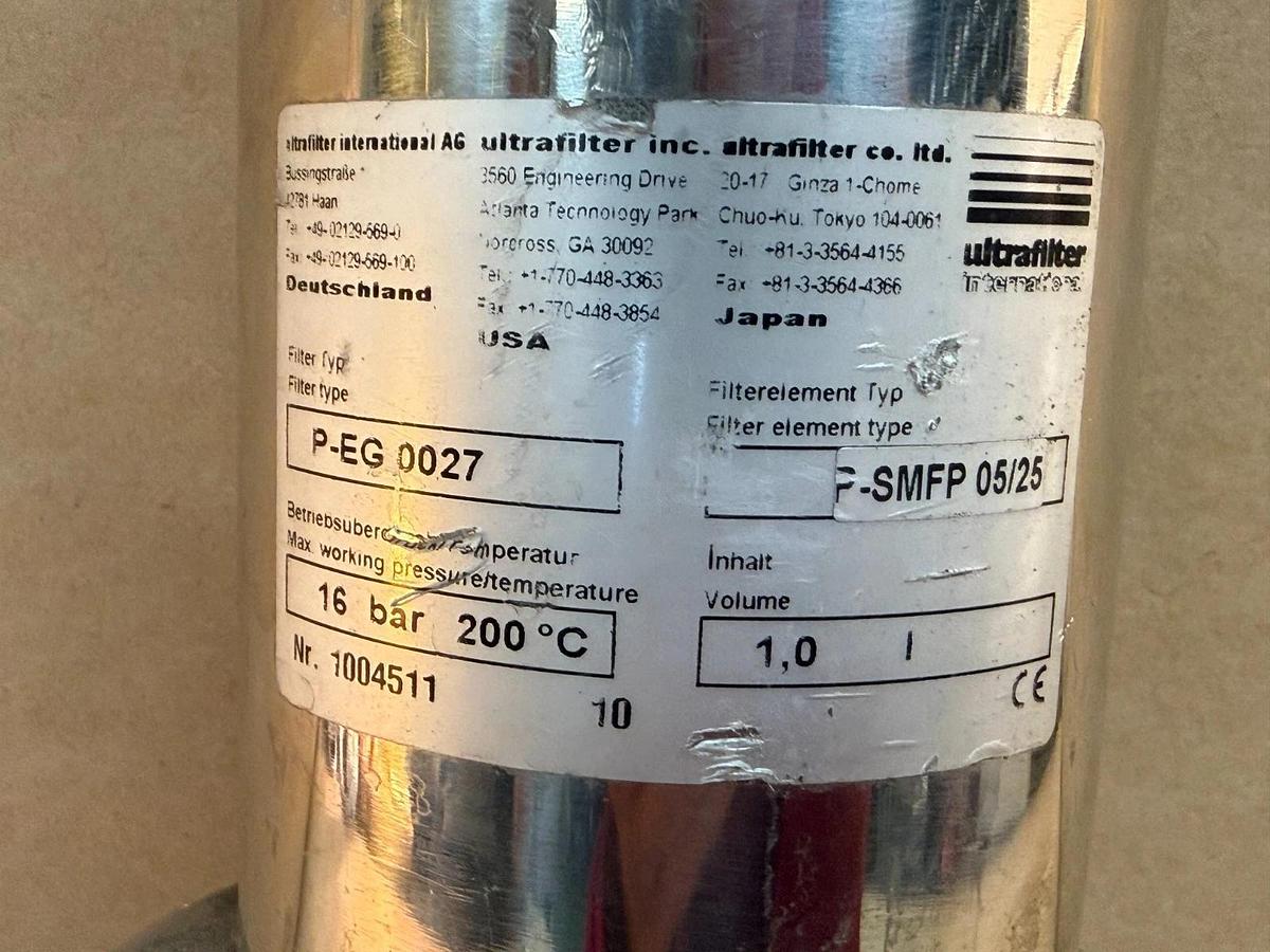Used Ultrafilter P-EG 0027 Filter, 16 BAR