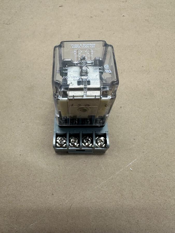 Used Potter & Brumfield KRPA-11AN-120 120v Relay w/ Base