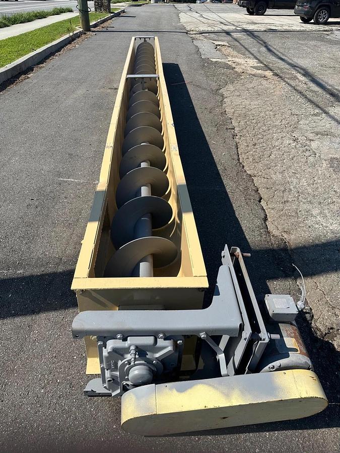 Used Industrial Screw Conveyor 51’ L, 16” Stick, 17” Trough, 15-1/2” Flights, 7.5Hp