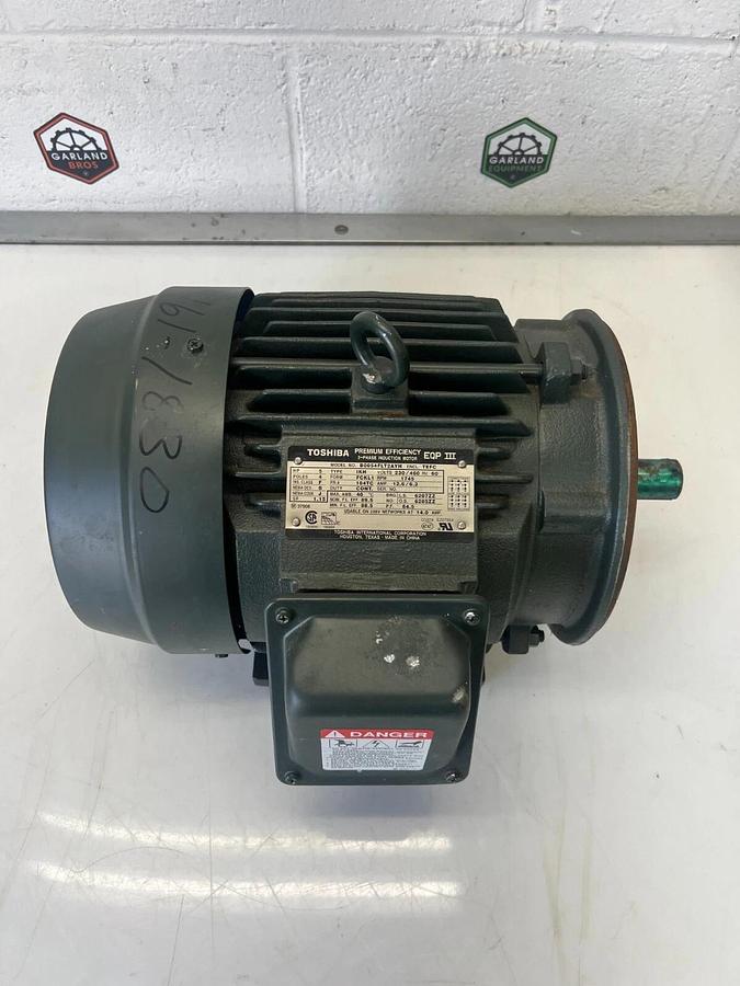 Used Toshiba B0054FLT2AYH EQP III Premium Efficiency 3-Phase Induction Motor, 5Hp