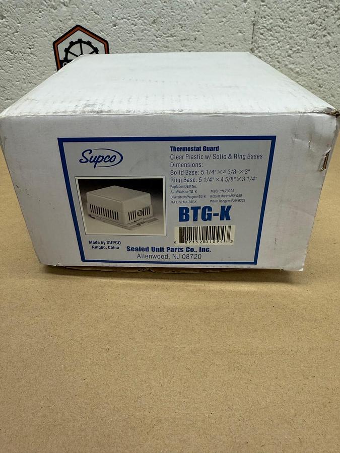 Used Supco BTG-K Thermostat Guard, Clear Plastic w/ Solid & Ring Bases