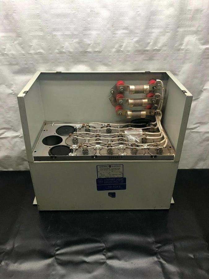 Used General Electric 65L333TC Dielektrol Capacitor, Internal Discharge Resistors