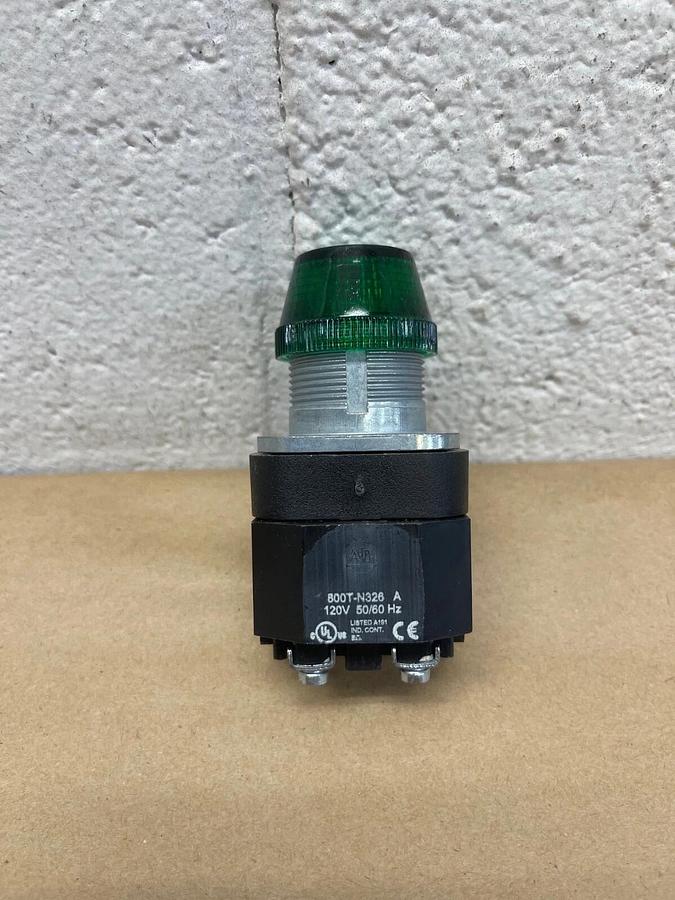 Used Allen-Bradley 800T-PH16G Ser V 30mm Pilot Light Green Lens LED Lamp 120VAC