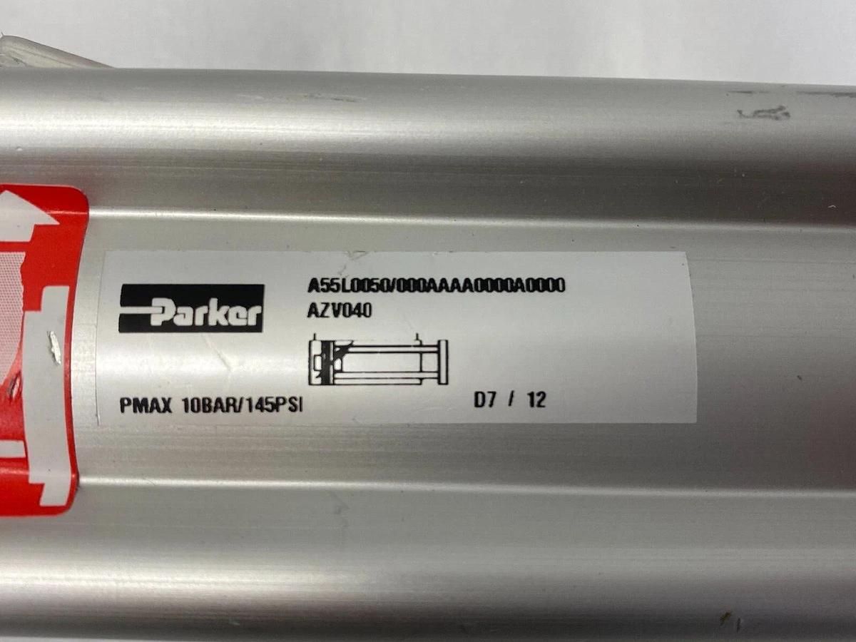 Used Parker A55L0050/000AAAA0000A0000 Pneumatic Cylinder Pmax 10BAR/145 PSI D7/12