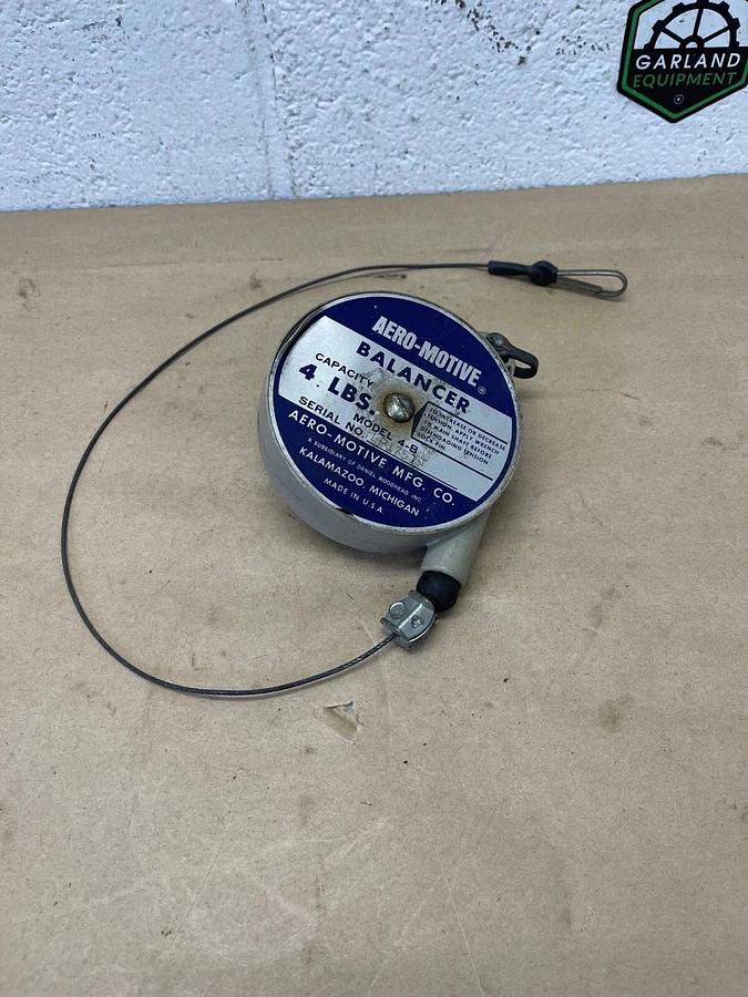 Used Aero-Motive 4-B Balancer, 4 lb Capacity, Adjustable Tension Cable Reel