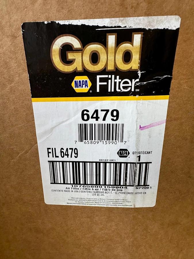Used NAPA 6479 Gold Air Filter *NEW*