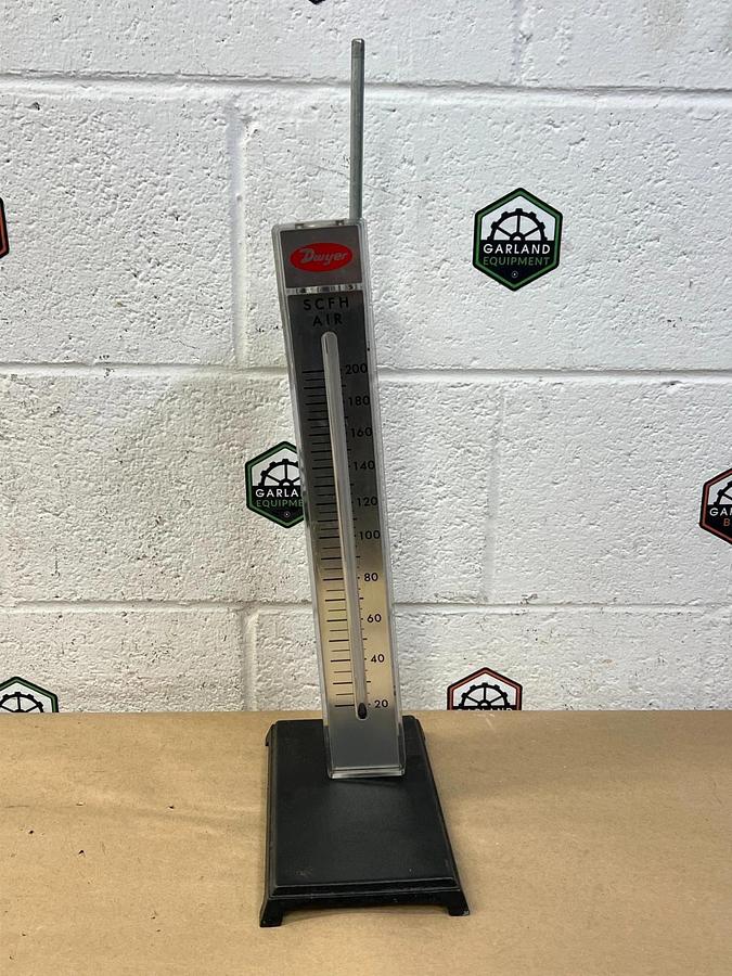 Used Dwyer RMC-103 Flow Meter, 20-200 PSI, w/ Stand