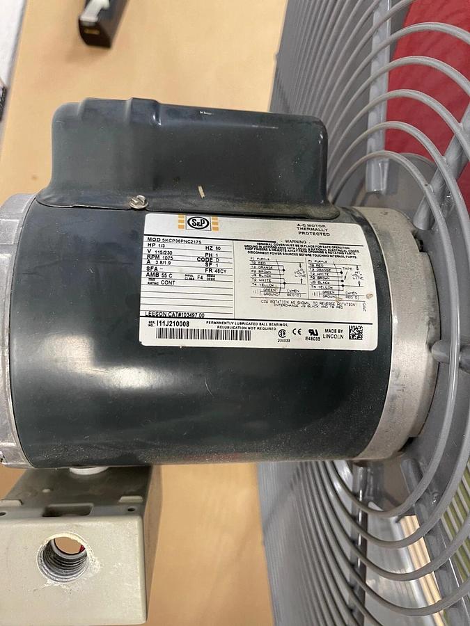 Used Soler and Palau 5NVTM74613WG, VT Series Tublar Fan 1/3HP, 1140RPM Electric Motor