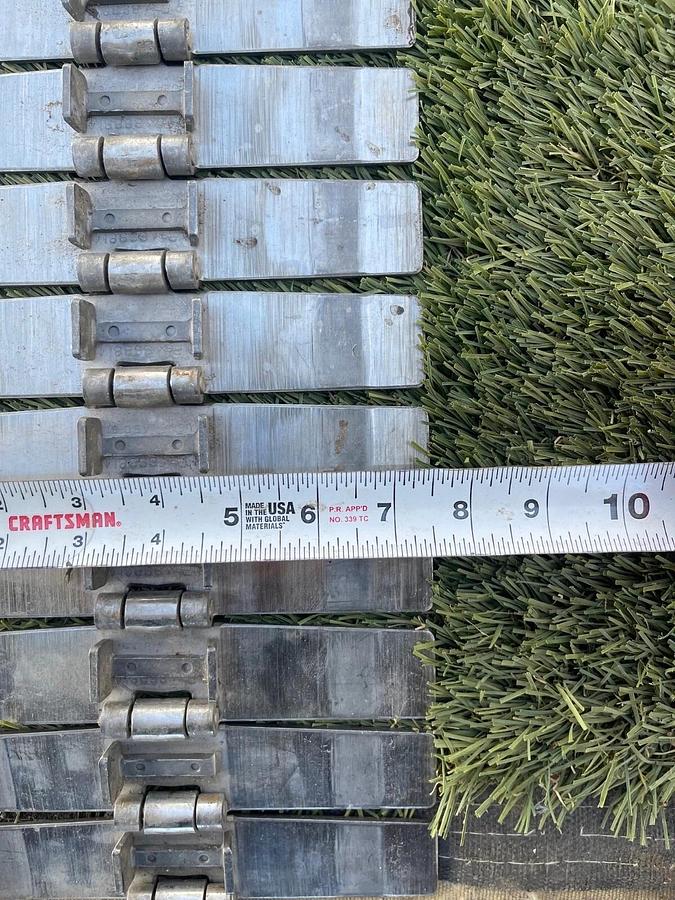 Used Rexnord SS881 BC 91 Stainless Steel Side Flexing Tabletop Chain L:186.5” W:7.5"