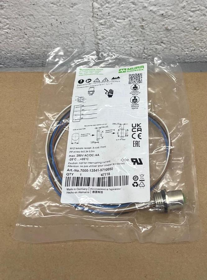 Murr Elektronik 7000-13541-970050 M12 Female Recept. a-cod. Front *NEW*