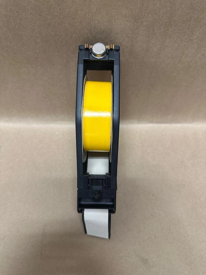 Used Brady B580 Black on Yellow, 1.125” x 90’ Label Cartridge, Roughly 30’ Left